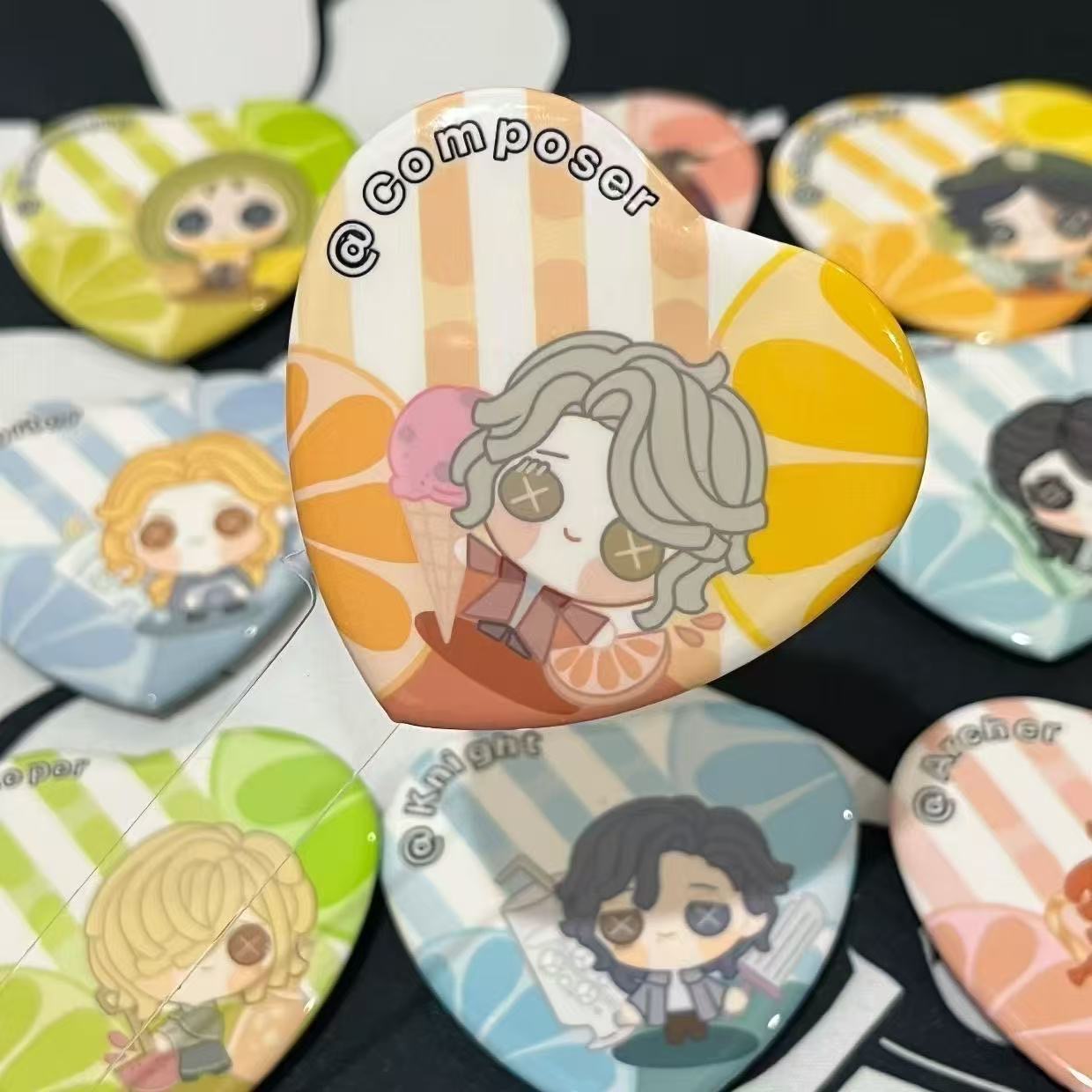 Anime Merchandise Bag - 新しい第五人格コスプレグッズ、キツネの尻尾ハートバー、バッジ、ブリキブローチ、バッグデコレーション、ギフト