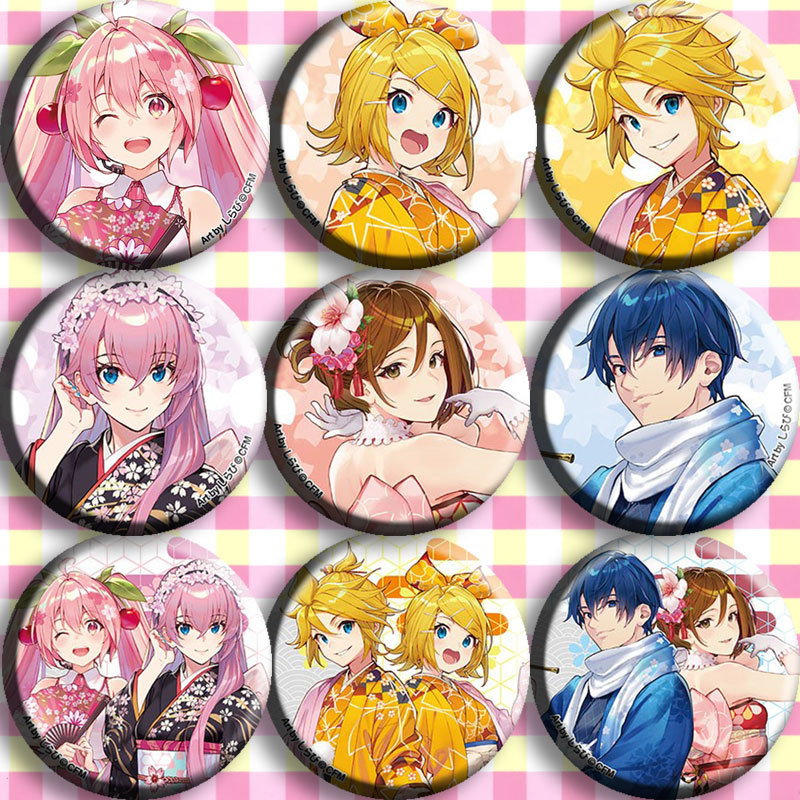 Anime Merchandise Types - 初音ミクアニメバッジピンセット C タイプ 2D コスプレアクセサリーグッズ非ポスター吊り下げ装飾キーホルダーギフト