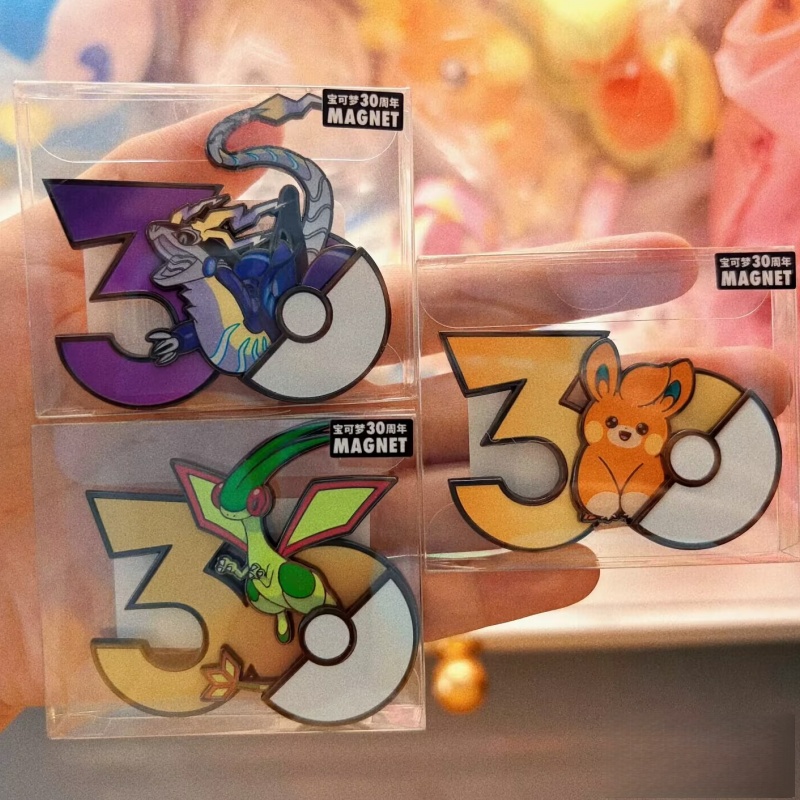 Anime Merchandise Types - 本物のポケモン PTCG 30 周年記念冷蔵庫マグネット グラウンドタイプ グラードン