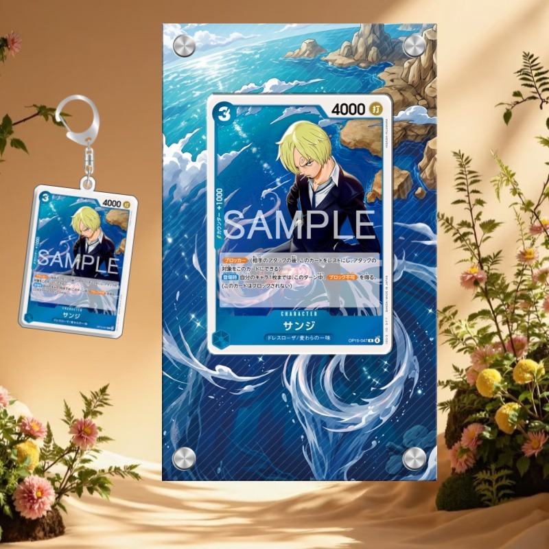 Anime Merchandise From Japan - アートディスプレイワンピースサンジカード PTCG キーホルダーアニメゲームグッズアニメ商品アクリル保護ケースおもちゃギフト