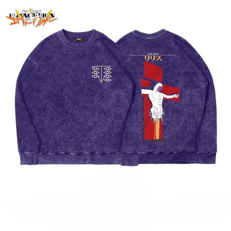 Anime Merchandise Types - EVA-01 テストタイプアニメグッズ漫画和風ウォッシュドヴィンテージレトロ Tシャツメンズ春の新作スウェットジャケットギフト