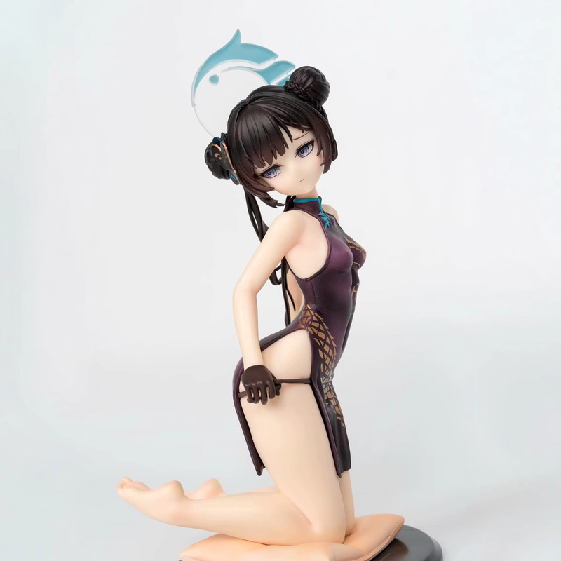 Anime Merchandise In Chinese - アニメフィギュア 新中国風チャイナドレス 跪座ポーズ 美少女 コレクタブルアニメグッズ デスクトップオーナメント