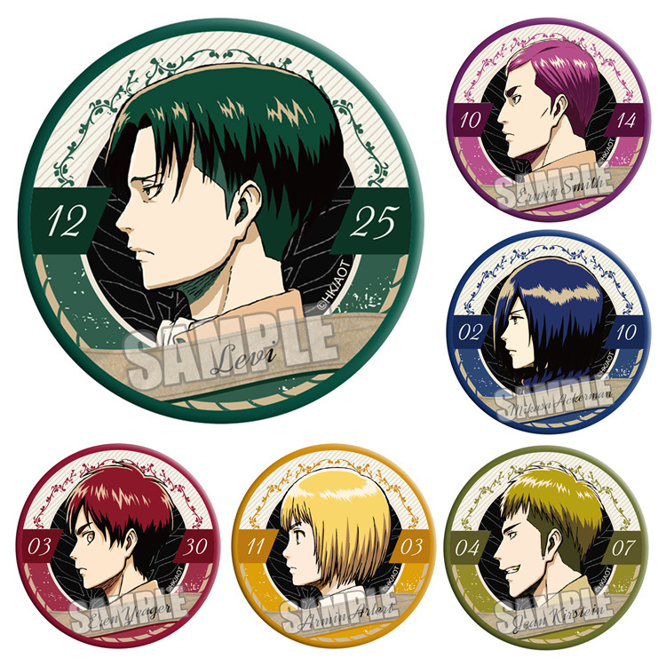 Anime Merchandise Types - 進撃の巨人 リヴァイ・アッカーマン エルウィン・スミス アニメバッジセット 6種類 漫画グッズ