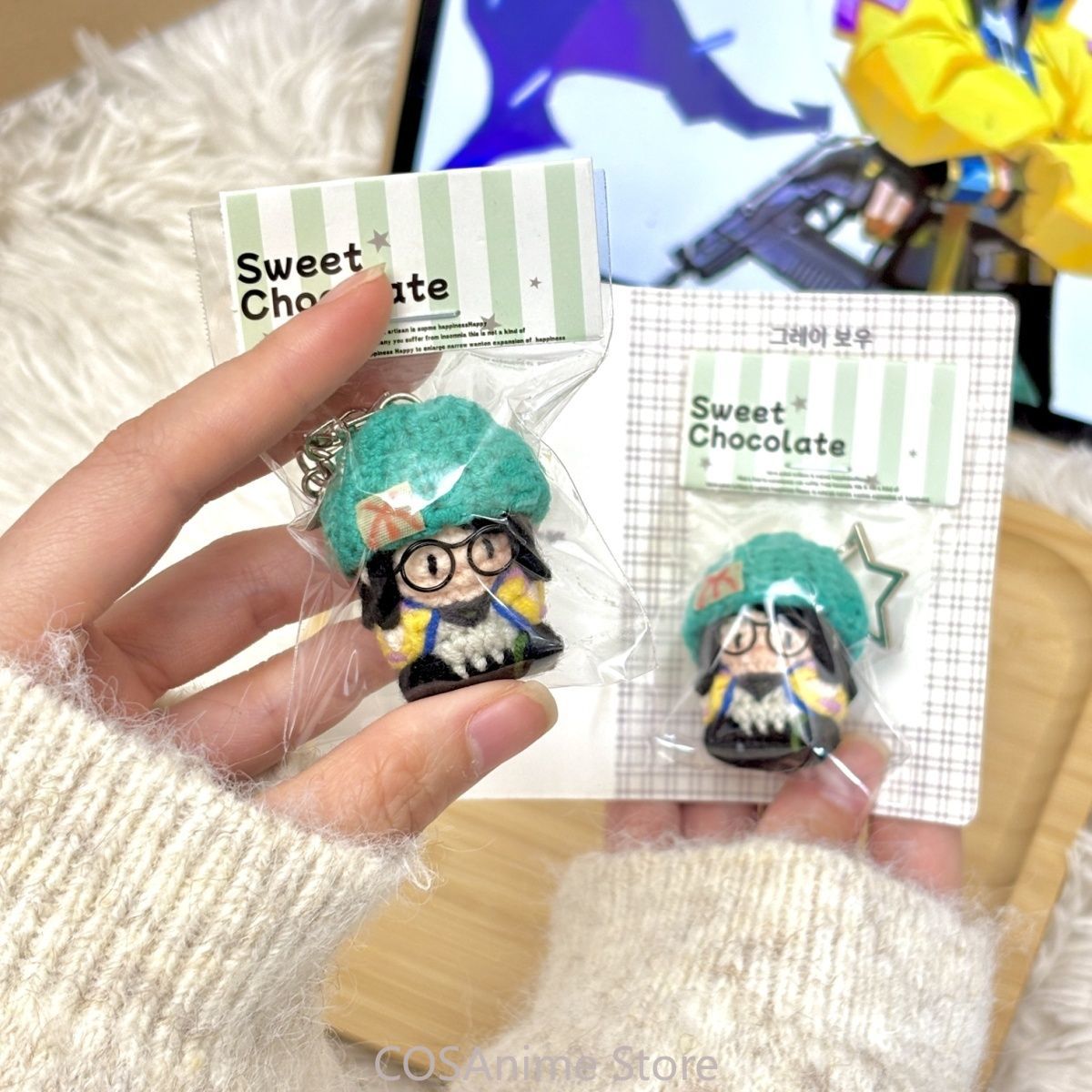 Anime Merchandise Bag - VALORANT キルジョイ ゲームコスプレ ニットボディ ミニぬいぐるみ バッグペンダント
