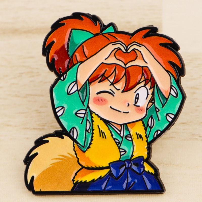 かわいいオオカミ耳ファンタジーキャラクターハートジェスチャー - Enamel Pin Set のレビューと価格