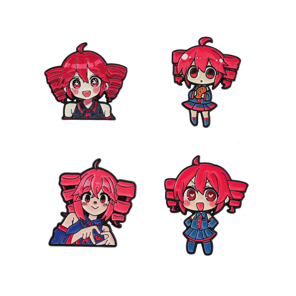 4個セット アニメ 可愛い漫画ブローチバッジ カサネテト エ - Enamel Pin Set のレビューと価格