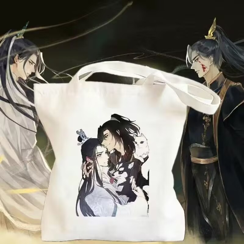 「エルハと彼の白猫マスター」学生向けキャンバスバッグ、大容量 - Anime Tote Bag のレビューと価格