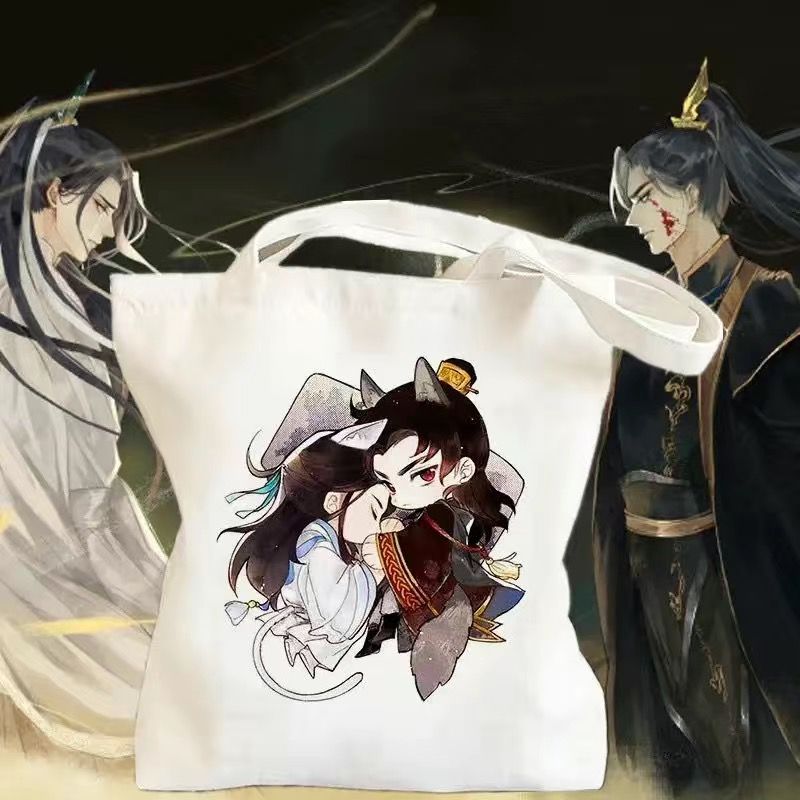 「エルハと彼の白猫マスター」学生向けキャンバスバッグ、大容量 - Anime Tote Bag のレビューと価格