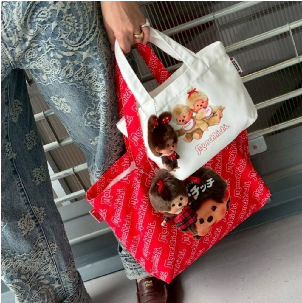日本、韓国、タイの漫画モンチチキャンバスハンドバッグカジュア - Anime Tote Bag のレビューと価格