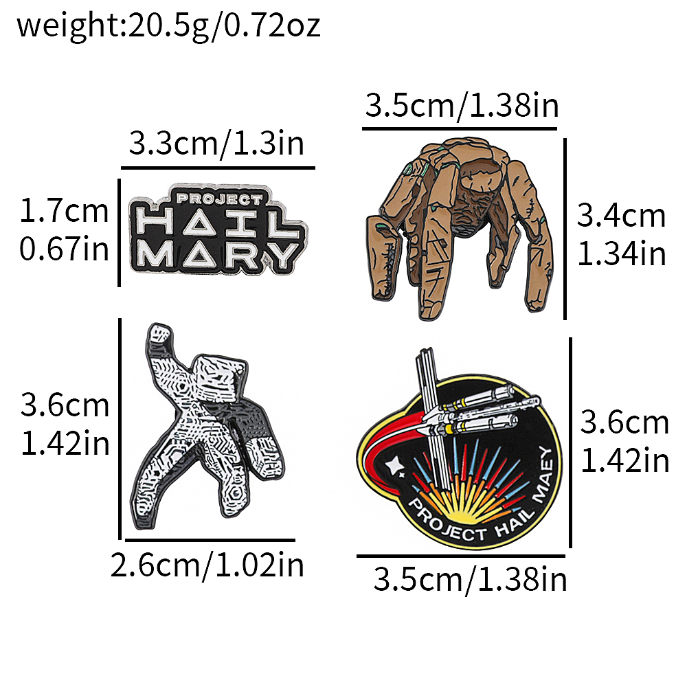 4個入りSFエナメルピンセット プロジェクト・ヘイル・マリー - Enamel Pin Set のレビューと価格