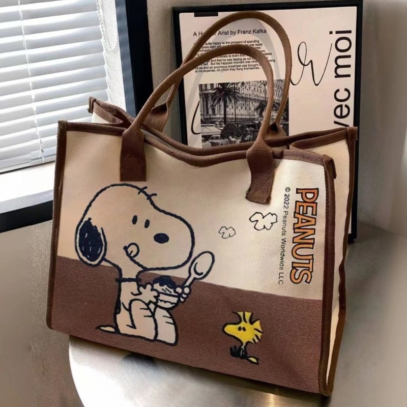スヌーピー ウッドストック カートゥーン 大容量 ショルダー - Anime Tote Bag のレビューと価格
