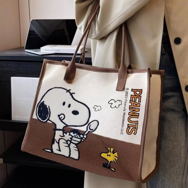 スヌーピー ウッドストック カートゥーン 大容量 ショルダー - Anime Tote Bag のレビューと価格