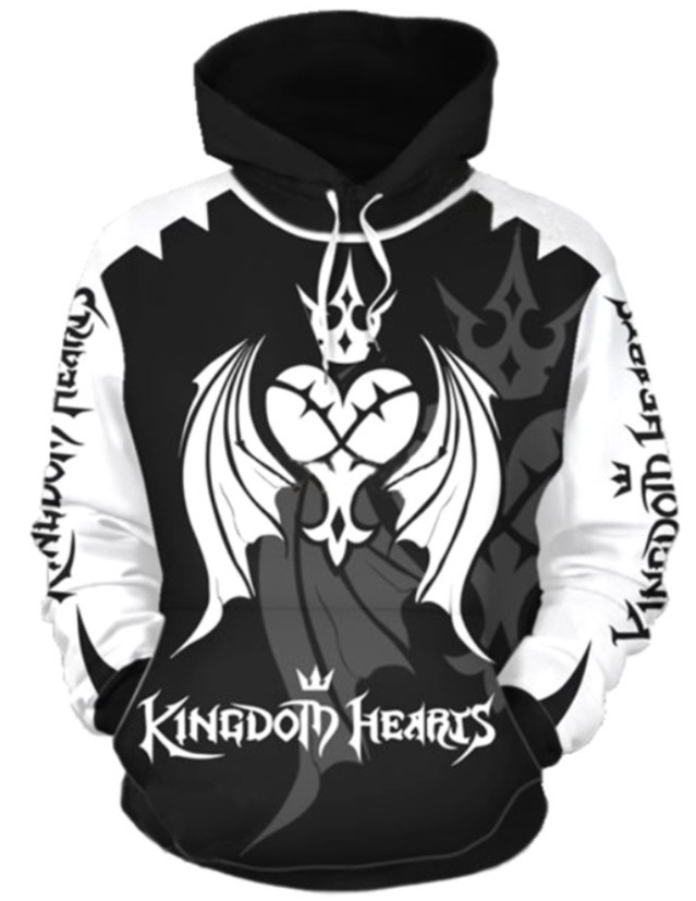 キングダム ハーツ 3D アニメ プリント ジッパー フード - Anime Kingdom Merchandise のレビューと価格