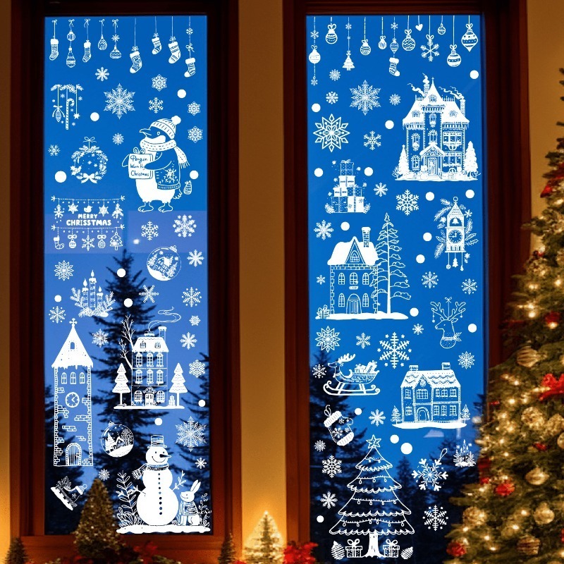 新しいクリスマス静電窓ステッカー 9 枚/セット - 取り外 - Sticker Sheet Set のレビューと価格