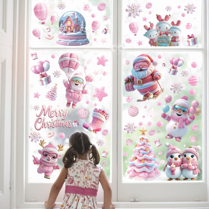9枚/セットの新しい静電ガラスドアステッカー、クリスマスデコ - Sticker Sheet Set のレビューと価格