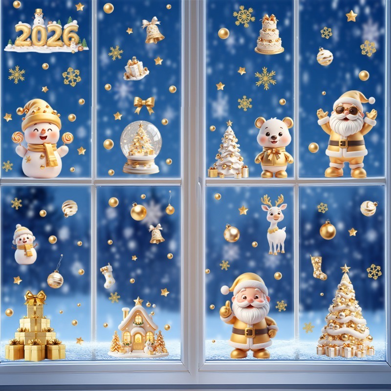 6枚セット クリスマスボール 新年数字ステッカー ガラス用  - Sticker Sheet Set のレビューと価格