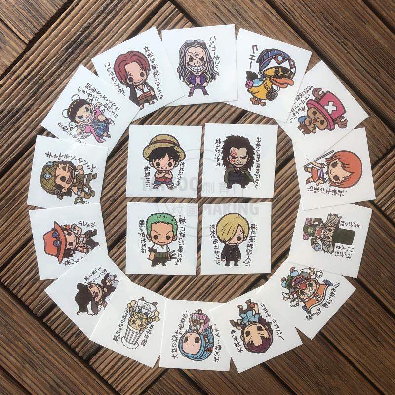 新しい一時的なタトゥーステッカーセット 18枚入り ワンピー - Sticker Sheet Set のレビューと価格