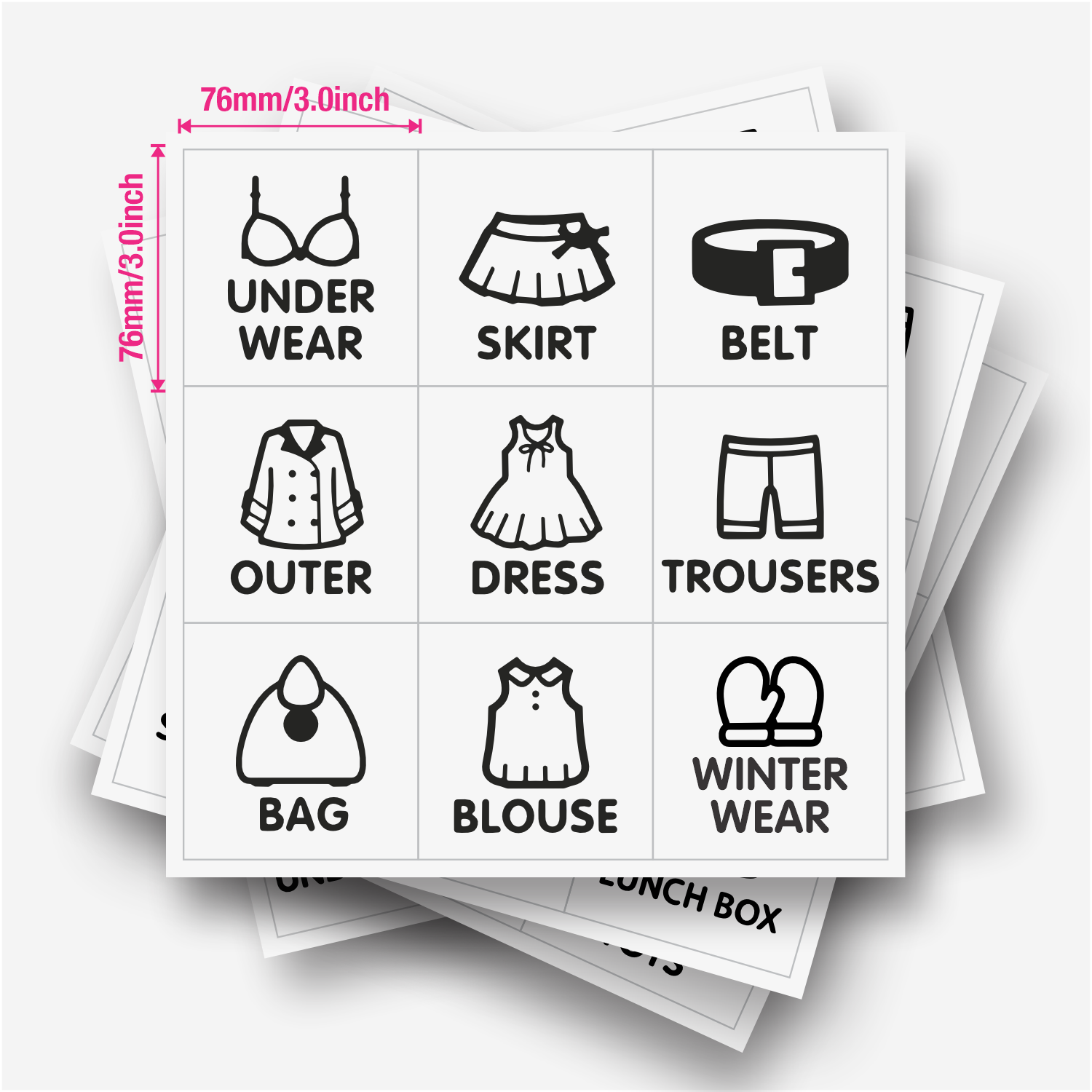 9個/シート、ワードローブオーガナイザーラベル、クローゼット - Sticker Sheet Set のレビューと価格